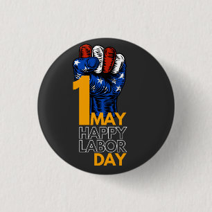 Happy labour 3 cm round badge
