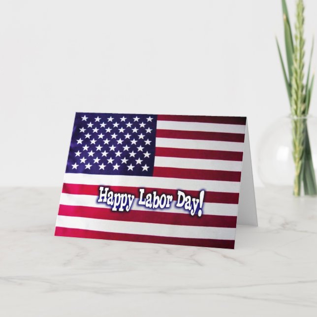 Happy Labour Day - American Flag Card (Front)