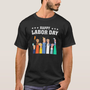 Happy Labour Day American Flag Proud Worker 2022 T-Shirt