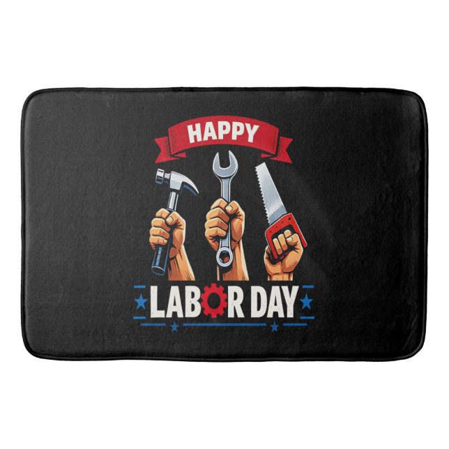 Happy Labour-day Bath Mat (Front)
