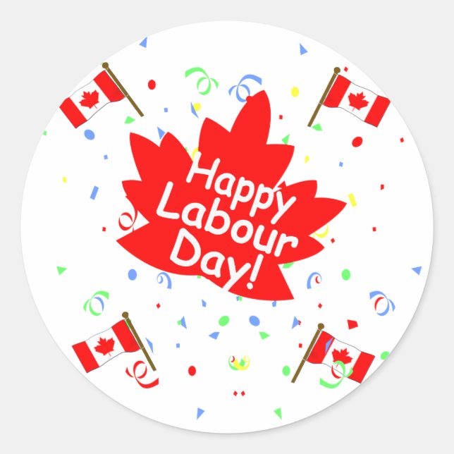 Happy Labour Day Classic Round Sticker (Front)