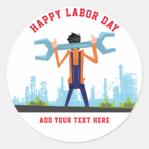 Happy Labour Day  Classic Round Sticker