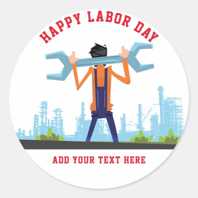 Happy Labour Day  Classic Round Sticker (Front)