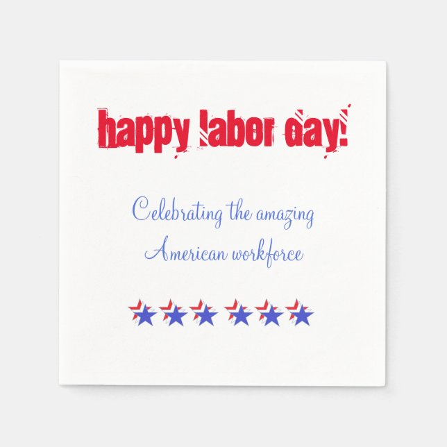 Happy Labour Day Cocktail Napkins (Front)