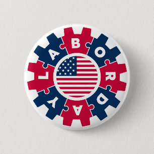 Happy Labour Day Fun 6 Cm Round Badge