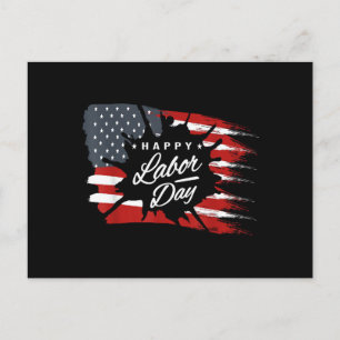 Happy Labour Day Gift American Flag Holiday Postcard