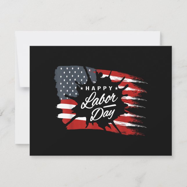 Happy Labour Day Gift American Flag Invitation (Front)