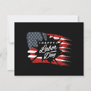 Happy Labour Day Gift American Flag Thank You Card