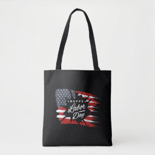 Happy Labour Day Gift American Flag Tote Bag