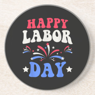 Happy Labour Day Men Women Kids Coaster