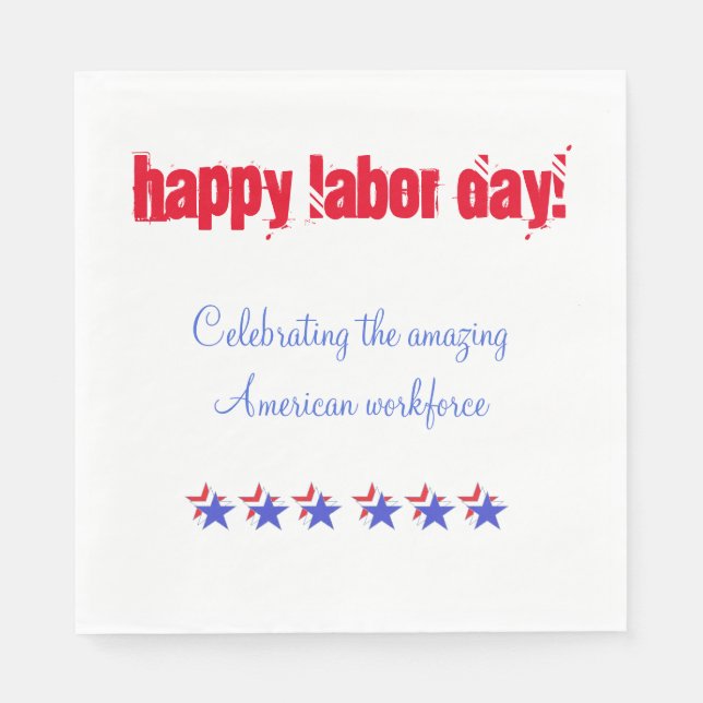 Happy Labour Day Napkins (Front)