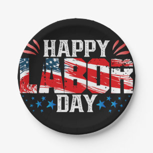 Happy Labour Day Paper Plate