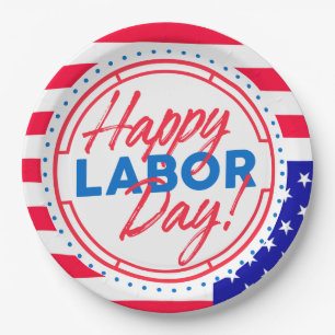 Happy Labour Day Party Paper Plates