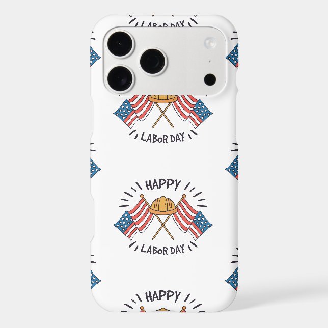 Happy Labour Day Patriotic American Flag Construct (Back)