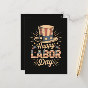 Happy Labour Day Patriotic Celebration  Holiday Postcard