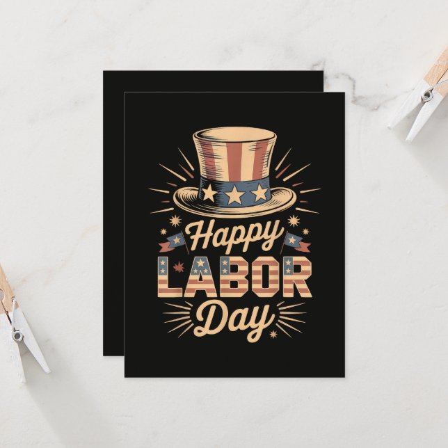 Happy Labour Day Patriotic Celebration  Invitation (Front/Back In Situ)