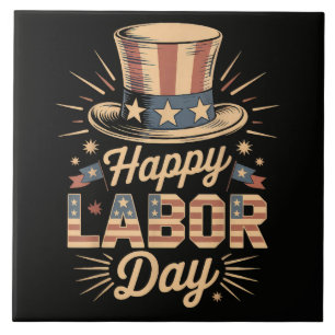 Happy Labour Day Patriotic Celebration Tile
