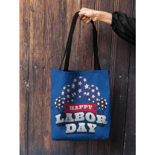 Happy Labour Day Patriotic Stars  Tote Bag