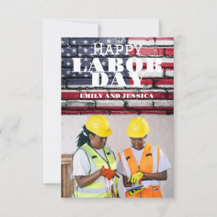Happy Labour Day patriotic USA flag holiday card