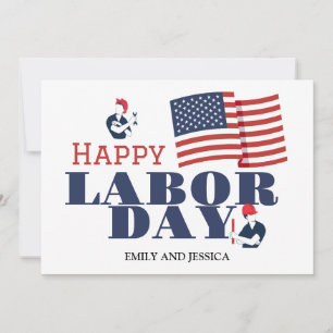 Happy Labour Day patriotic USA flag holiday card