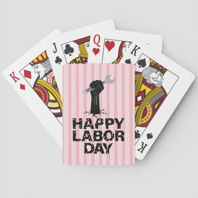 Happy Labour Day Playing Cards (Back)
