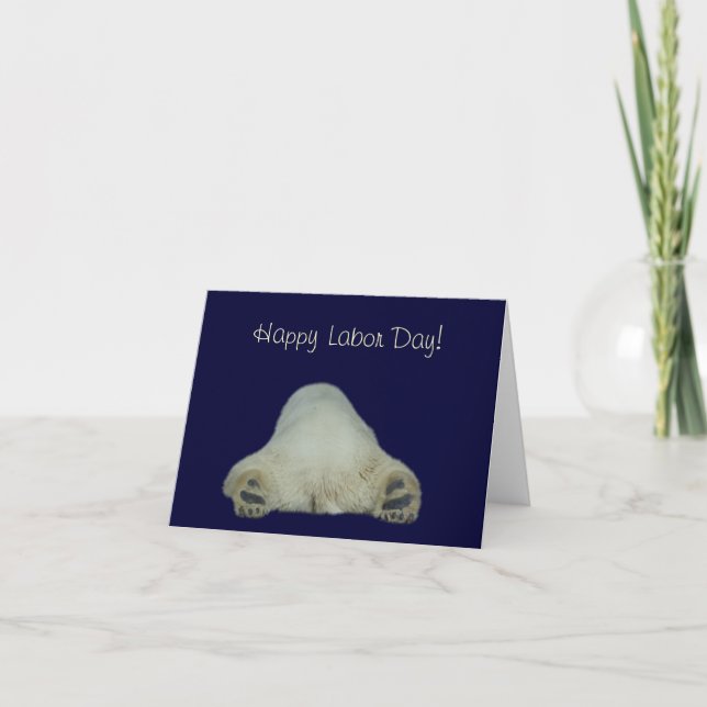 Happy Labour Day Polar Bear Card (Front)