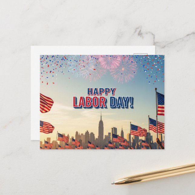 Happy Labour Day Postcard (Front/Back In Situ)
