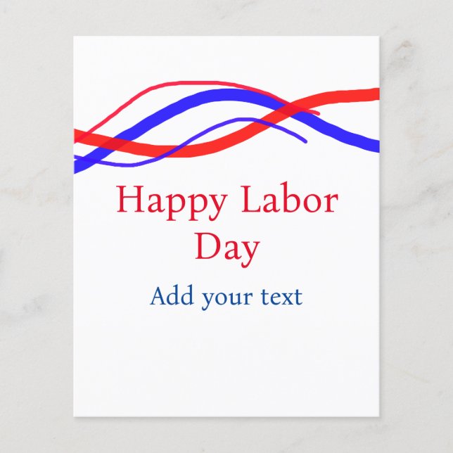 Happy labour day red blue American add your text  (Front)