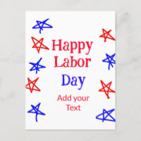 Happy labour day red blue star American day add te