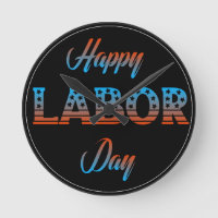 Happy Labour Day Sign Clock