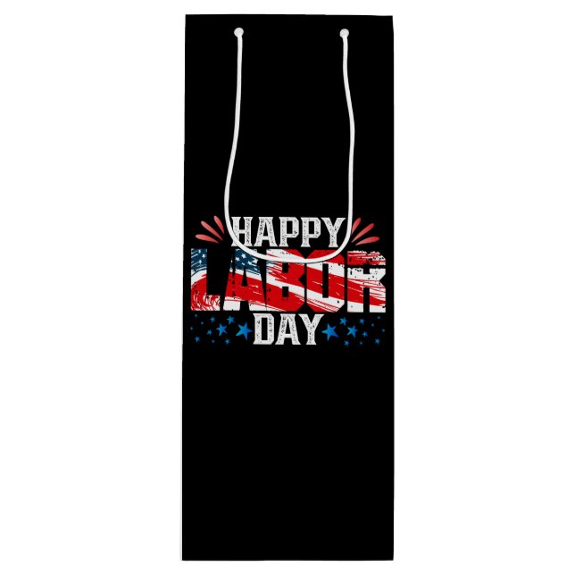 Happy Labour Day Wine Gift Bag (Front)