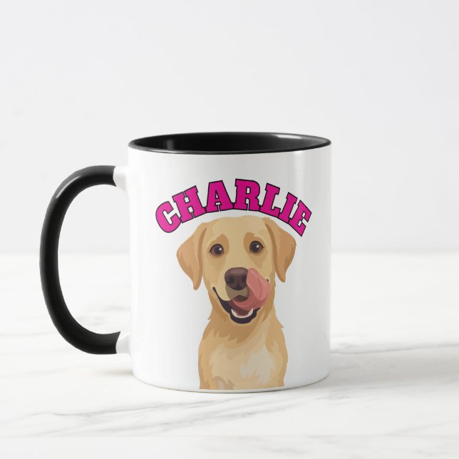 Happy Labrador Licking Nose Mug (Left)