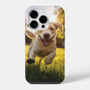 Happy Labrador Puppy Running iPhone 14 Pro Case
