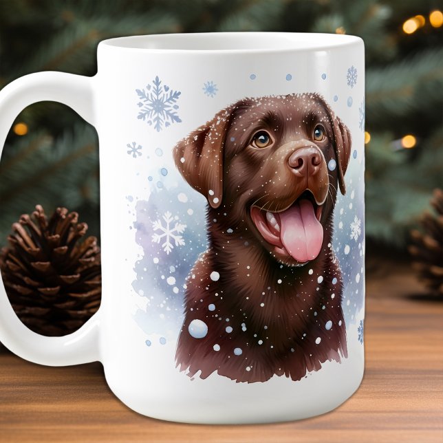 Happy Labrador Retriever Puppy Dog Christmas Coffee Mug (Creator Uploaded)