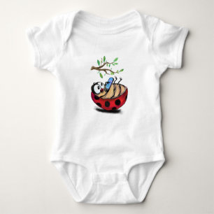 Happy Ladybug Funny Baby Bodysuit Customisable