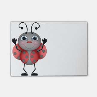 Happy Ladybug red black Post-it Notes