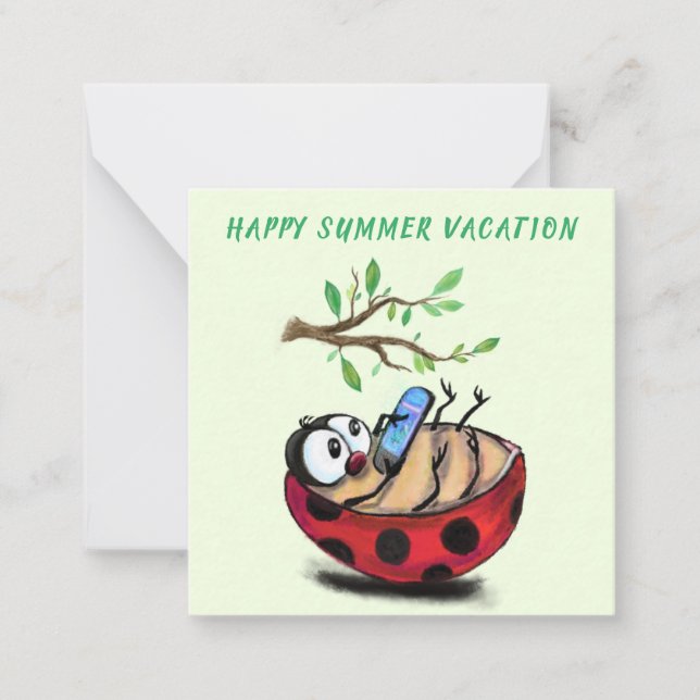 Happy Ladybug Summer Card (Front)