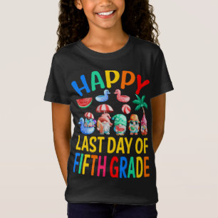 Happy Last Day Of Fifth Grade Teacher Student Gnom T-Shirt