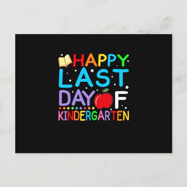 Happy Last Day Of Kindergarten Graduation Announcement Postcard (Front)