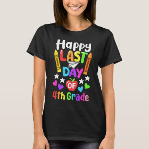 Happy Last Day Of School 4th Grade Cl Of 2025 Kids T-Shirt