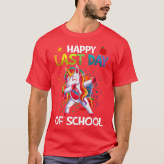 Happy Last Day Of School Dabbing Unicorn Summer Br T-Shirt