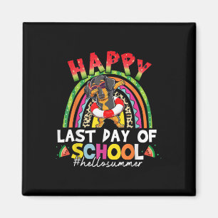Happy Last Day Of School Dachshund Dab Rainbow Sum Magnet