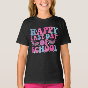 Happy Last Day Of School Disco Ball Groovy Retro T-Shirt