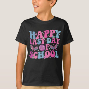 Happy Last Day Of School Disco Ball Groovy Retro T-Shirt