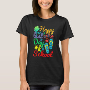 Happy Last Day Of School Hello Summer Colourful Bo T-Shirt