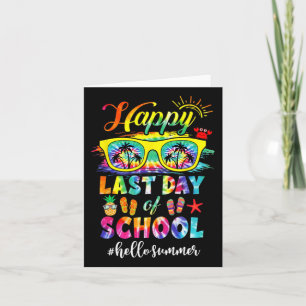 Happy Last Day Of School Hello Summer Teacher Stud Card