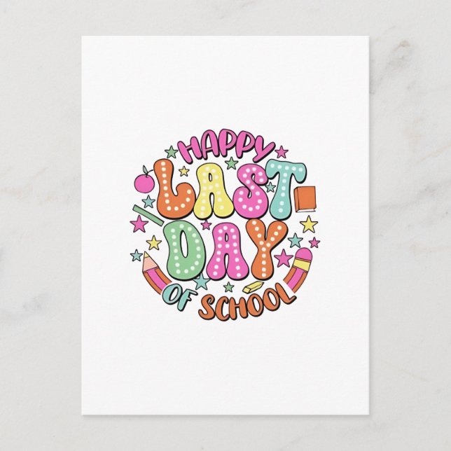 Happy Last Day of School Invitation Postcard (Front)