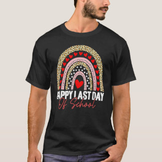 Happy Last Day Of School Leopard Rainbow Student G T-Shirt