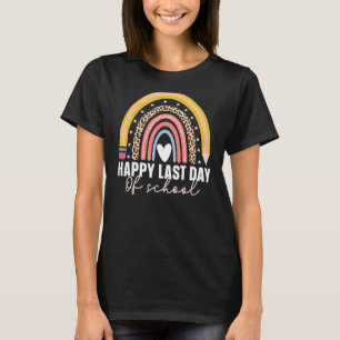 Happy Last Day Of School Student Teacher Leopard R T-Shirt