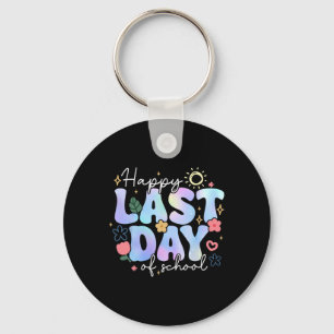 Happy Last Day Of School Summer Break Floral Teach Key Ring